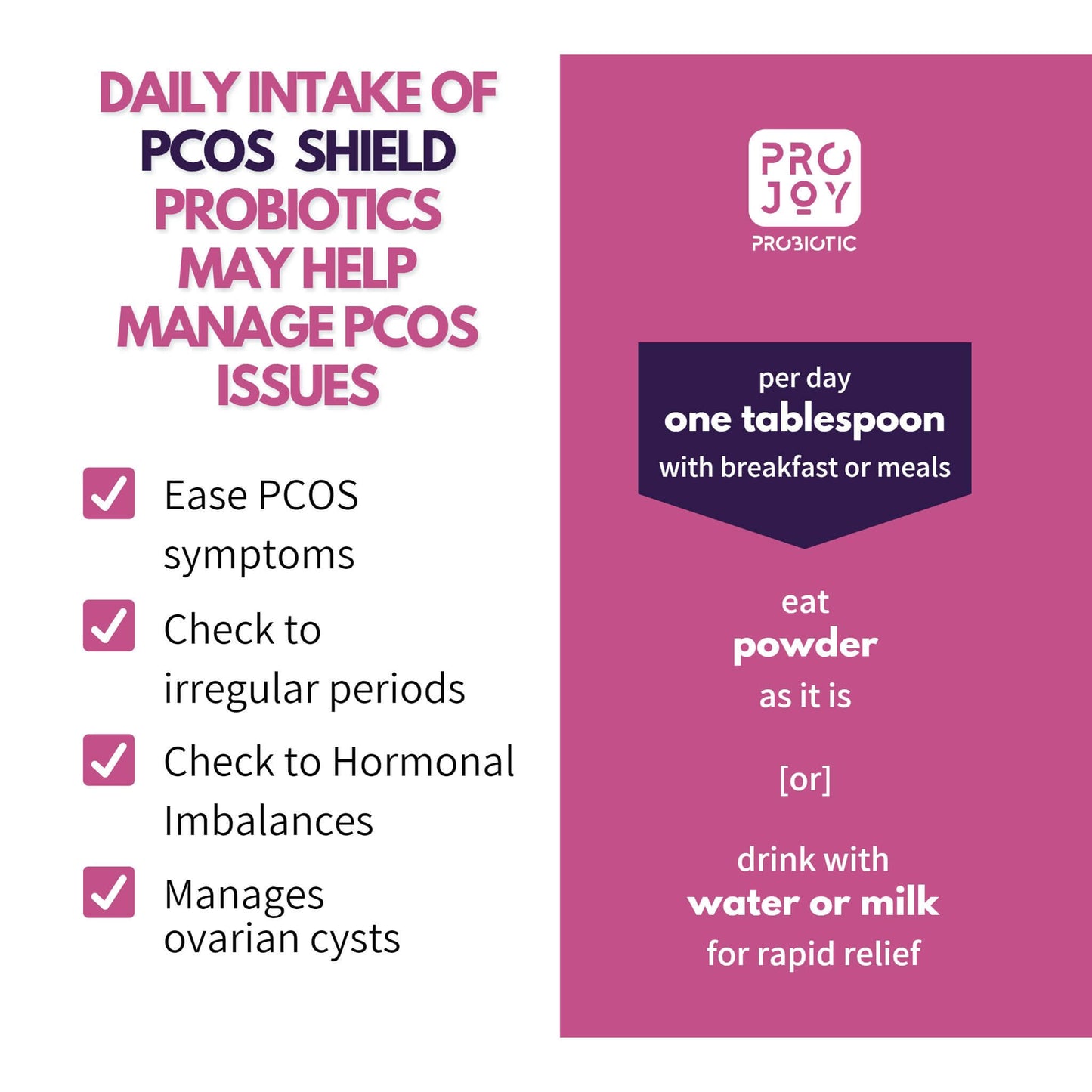 Projoy PCOS Shield Probiotic  with Prebiotics