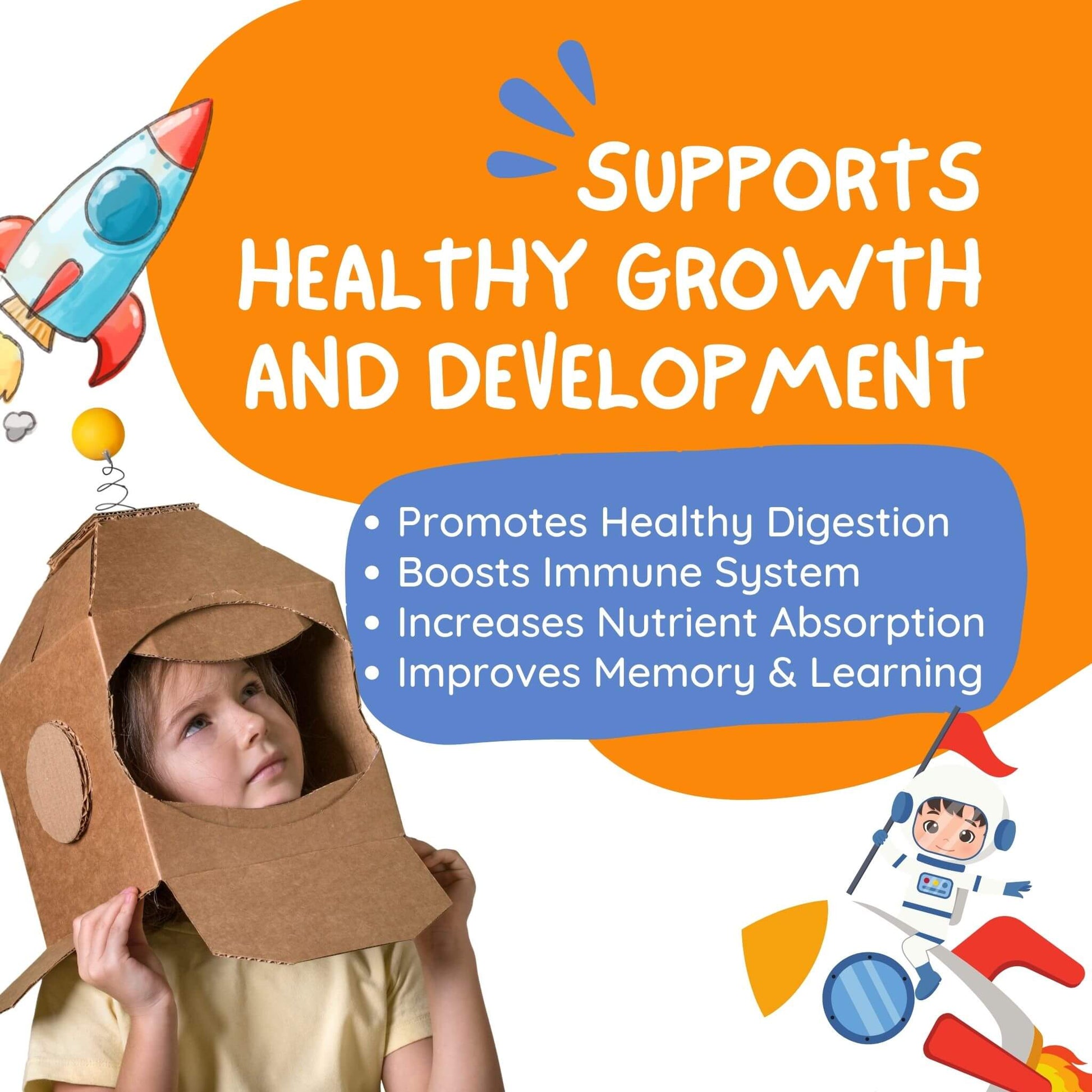 Projoy NutriBoost Probiotic with Prebiotics: Healthy Growth, Strong Immunity, Nutrient Boost, Reduced Fatigue for Kids